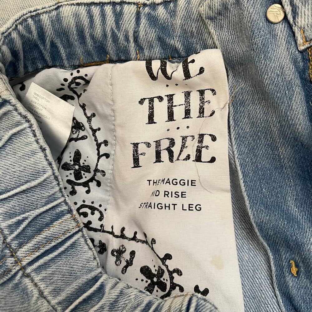 We The Free The Maggie Mid-Rise Straight Cargo Jeans - Light Wash - Size S - Picture 8 of 8